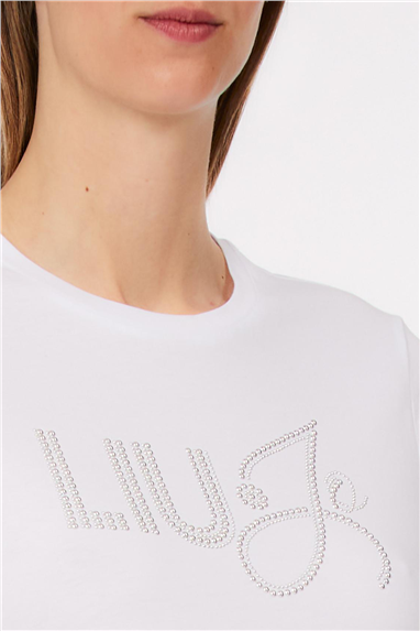 Liu Jo Ecs T-Shirt Moda M/C Kadın Bisiklet Yaka T-Shirt