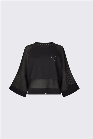 Liu Jo Felpa Chiusa Kadın Bisiklet Yaka Sweatshirt Siyah
