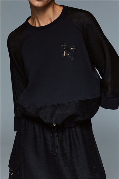 Liu Jo Felpa Chiusa Kadın Bisiklet Yaka Sweatshirt Siyah