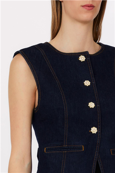 Liu Jo Gilet Pretty Kadın Kot Yelek