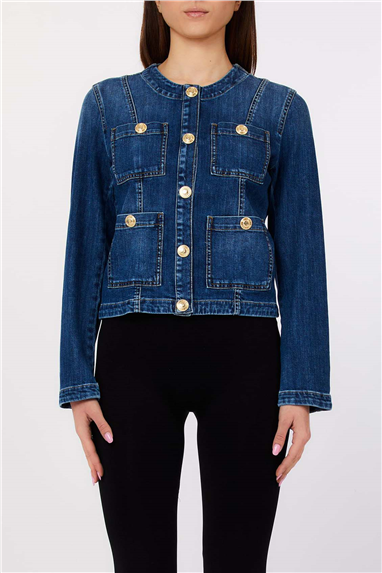 Liu Jo Giubbino Button Kadın Kot Mont