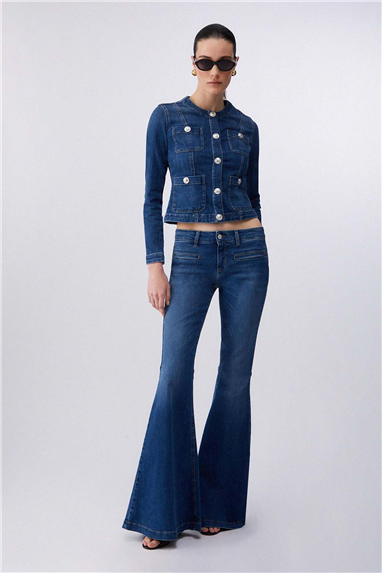 Liu Jo Giubbino Button Kadın Kot Mont