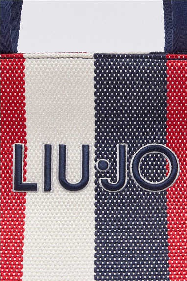 Liu Jo L Tote Striped Canvas Kadın Omuz Çantası