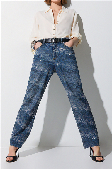 Liu Jo Pant.Straight Fit Hw Kadın Jean Pantolon Mavi