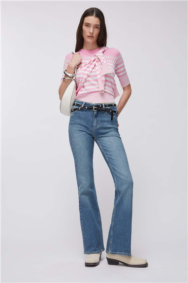 Liu Jo Pant.Magic Boot Cut H.W. Kadın Jean Pantolon