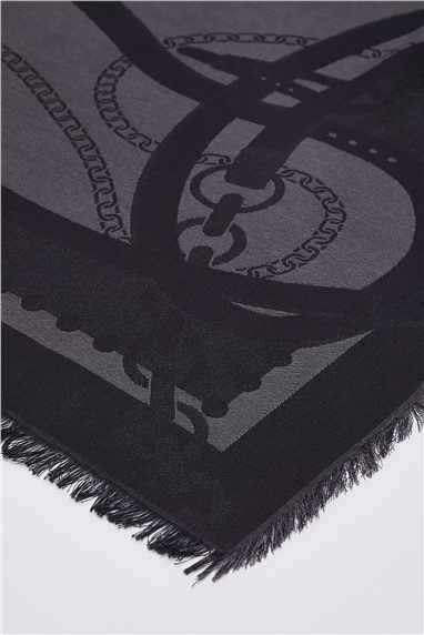 Liu Jo Triangolo Jacquard Kadın Şal Siyah