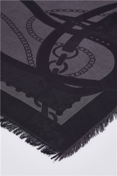 Liu Jo Triangolo Jacquard Kadın Şal Siyah