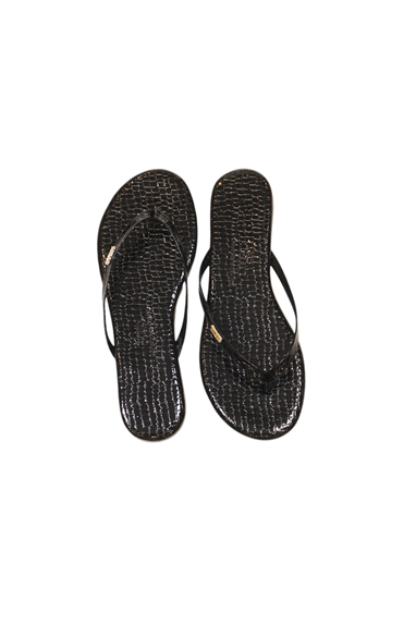 Tkees Kadın Crocodile Siyah Metal Logo Klasik Terlik Çok Renkli