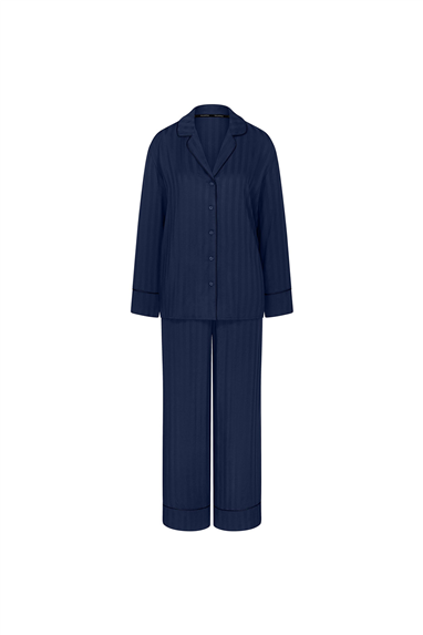 Triumph Amourette Jacquard PW Kadın Pijama Takımı Lacivert