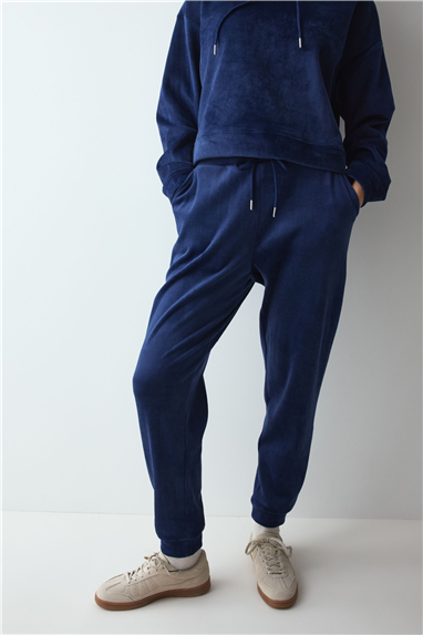 Triumph Velour Rib Trousers Kadın Eşofman Altı Lacivert