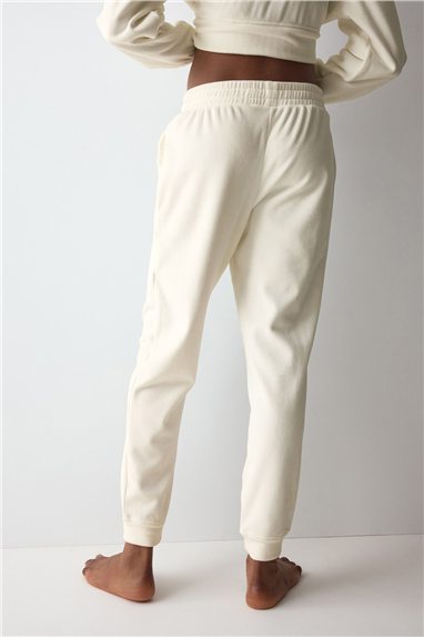 Triumph Velour Rib Trousers Kadın Eşofman Altı Beyaz