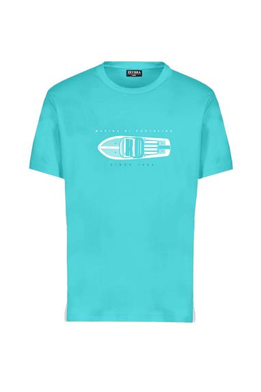 Zeybra Erkek Bisiklet Yaka T-Shirt