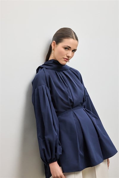 ŞALLI PİLELİ BLUZ