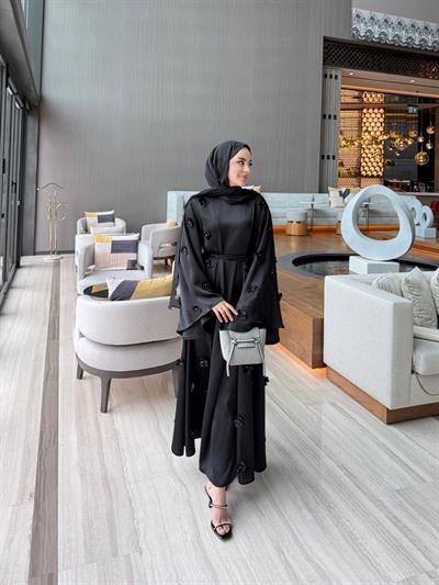 MİNİK ÇİÇEK DETAYLI ABAYA