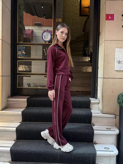 Bonnie Şeritli Takım Bordo