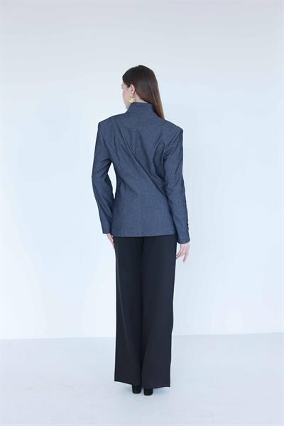 Gold Düğmeli Blazer Ceket Kot