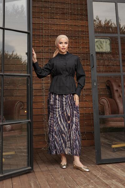 İnce Kemerli Gömlek Siyah