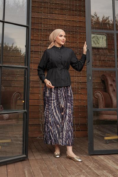 İnce Kemerli Gömlek Siyah