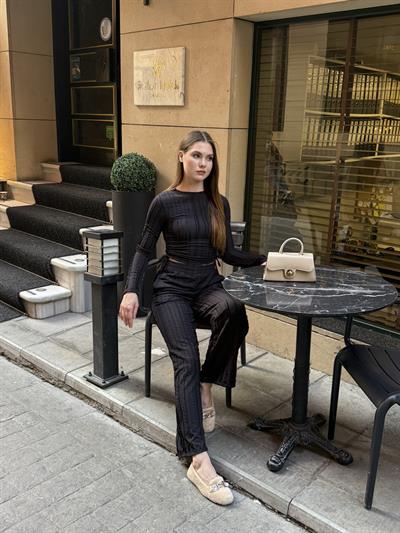 Janna Büzgülü Takım Siyah