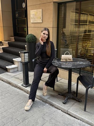 Janna Büzgülü Takım Siyah