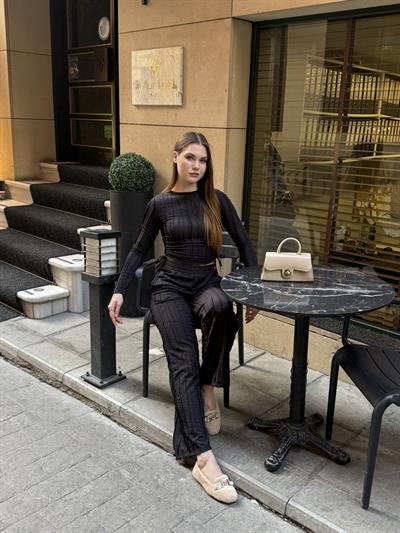 Janna Büzgülü Takım Siyah