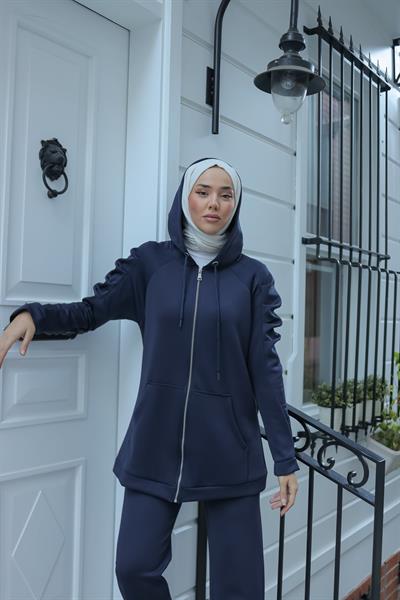 Kolu Büzgülü Takım Lacivert