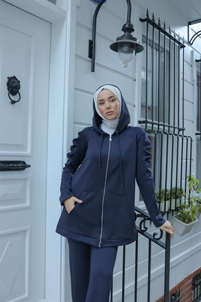 Kolu Büzgülü Takım Lacivert