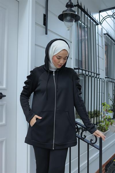 Kolu Büzgülü Takım Siyah