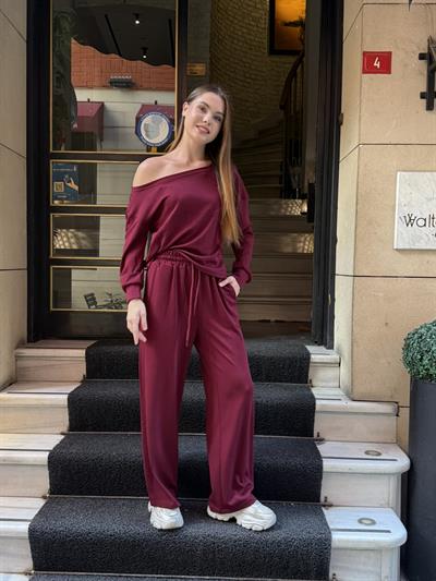 Meva Düşük Omuz Takım Bordo