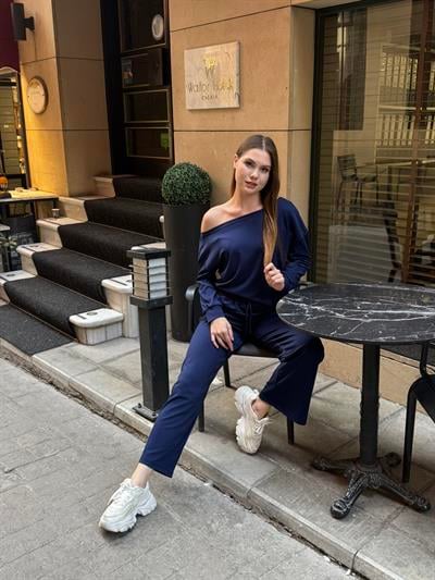 Meva Düşük Omuz Takım Lacivert