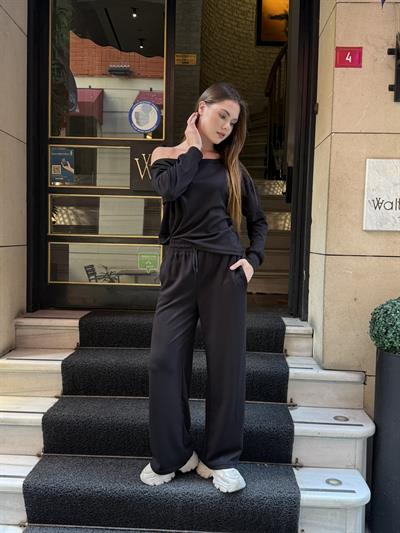 Meva Düşük Omuz Takım Siyah