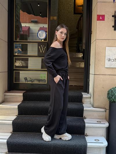 Meva Düşük Omuz Takım Siyah