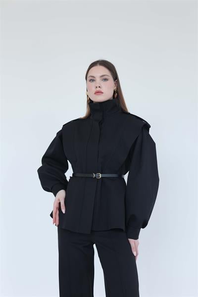 Naomi Kemerli Tasarım Ceket Siyah