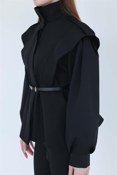 Naomi Kemerli Tasarım Ceket Siyah