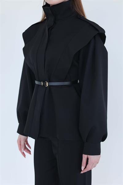 Naomi Kemerli Tasarım Ceket Siyah