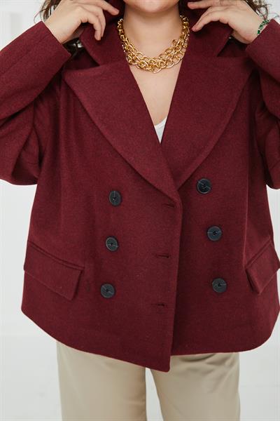 Olinda Bordo Kaşe Ceket