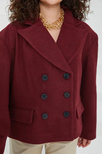 Olinda Bordo Kaşe Ceket