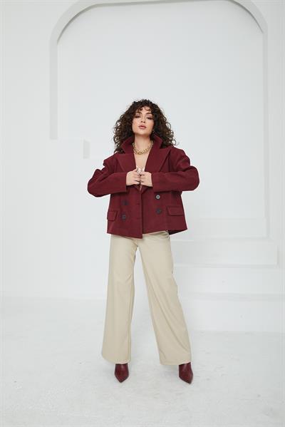 Olinda Bordo Kaşe Ceket