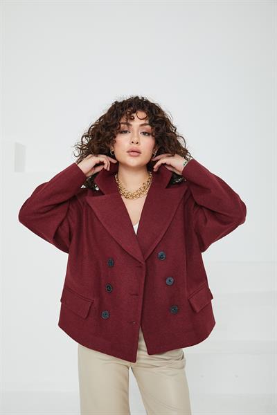 Olinda Bordo Kaşe Ceket