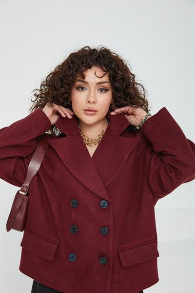 Olinda Bordo Kaşe Ceket