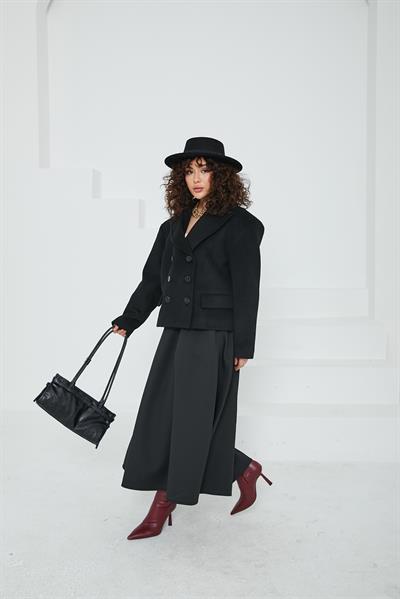 Olinda Siyah Kaşe Ceket