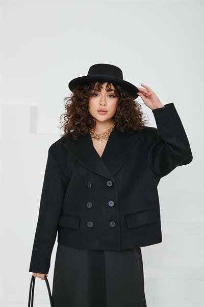 Olinda Siyah Kaşe Ceket
