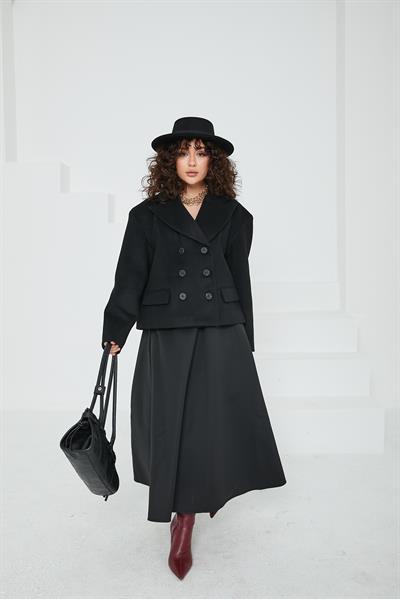 Olinda Siyah Kaşe Ceket