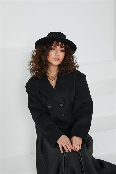 Olinda Siyah Kaşe Ceket