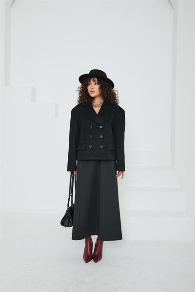 Olinda Siyah Kaşe Ceket