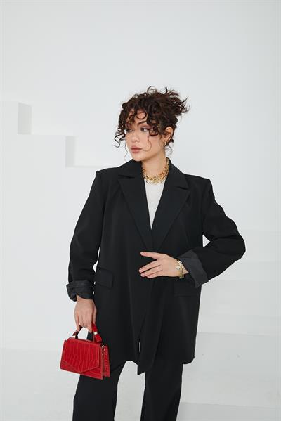 Oversize Premium Klasik Ceket Siyah