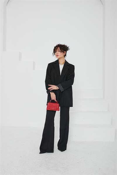 Oversize Premium Klasik Ceket Siyah