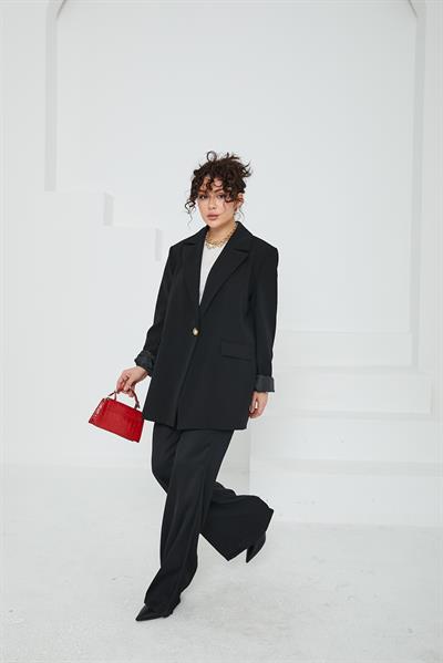 Oversize Premium Klasik Ceket Siyah