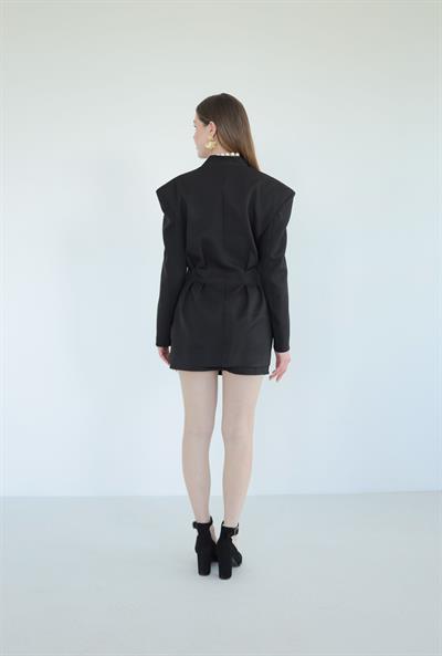 Pens Detaylı Ceket Siyah