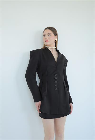 Pens Detaylı Ceket Siyah
